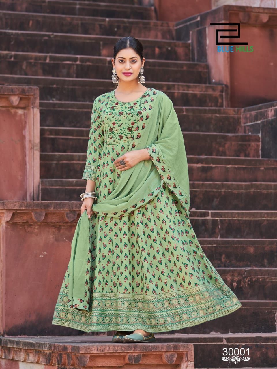 Glamour Vol 30 By Blue Hills Long Anarkali Kurtis With Dupatta
